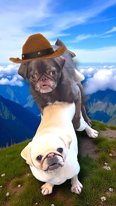 Cowboy Chilli on a mountain top
